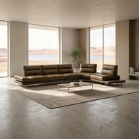 Canapé en cuir véritable italien de luxe en forme de L KMJ, meubles de salon, canapé moderne minimaliste