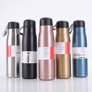 Bouteille d'eau sport isotherme en acier inoxydable 304 de 420 ml/550 ml avec poignée en corde, isolation thermique 6-12 heures, personnalisable avec logo OEM en gros - Product Image 2