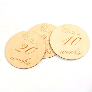 Custom Custom Wooden Circular Cards <strong>Milen</strong> Stones Wooden Baby Milestone Cards - Product Image 2