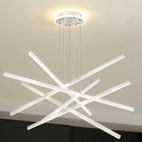 Lustre de salon LED longue ligne de décoration de chambre de créateur à la mode moderne, éclairage suspendu de luxe au plafond en or pour salle à manger