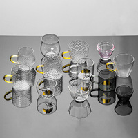 Service à thé Kung Fu en verre transparent résistant à la chaleur en borosilicate écologique, tasse à thé de 150 ml, design moderne et épuré