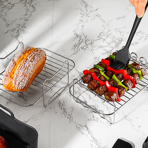 304 Edelstahl Doppelschichtiger Vertikaler Langlebiger Heißluftfritteusen-Grill Edelstahl-Auskleidung Lebensmittelecht für Ninja AF400AF500 Modell - Product Image 6