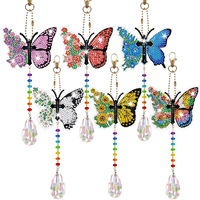 Kit de Peinture Diamant 5D Double Face DIY, Motif Portrait Fleur, Attrape-Soleil et Carillon Éolien pour Adultes, Décoration Intérieure