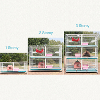 Cage d'élevage pour animaux de compagnie en fil d'acier tubulaire carré, 6 portes, 3 étages, pour chats et chiens, idéale pour petits animaux - Vernis nano de cuisson, vente chaude