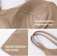 Soutien-gorge de sport double bretelle haute performance pour l'été, respirant, avec logo frontal, antichoc, idéal pour le yoga et le fitness, pour petites poitrines.