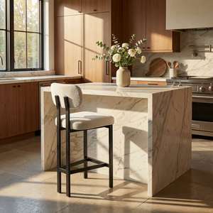 [US Stock] <strong>Set</strong> <strong>of</strong> <strong>2</strong> Modern Fabric <strong>Bar</strong> <strong>Stools</strong>, Ergonomic Counter Height <strong>Stools</strong> with Metal Legs for Kitchen Island &amp; Hotel <strong>Bar</strong> - Product Image 2