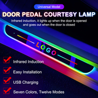 PEL Vente Chaude Lumière de Porte de Voiture 12V Accessoires Auto USB RGB Sans Fil Lumière LED de Bienvenue pour Voiture
