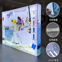 Boîte lumineuse rétroéclairée LED double face avec impression par sublimation, stand d'exposition pliable pour salon professionnel