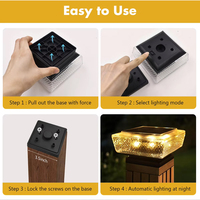 Lampe solaire de jardin IP65 étanche, lumière blanche chaude 3W LED, pour poteau, allée, clôture, pelouse