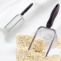 Pelle à litière pour chat à long manche, tamisage efficace, nettoyage facile, en acier inoxydable avec maille