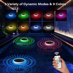 Lampes solaires flottantes pour piscine Coxseni, lot de 4, LED RGB, étanches IPX7, avec télécommande pour piscine - Product Image 4