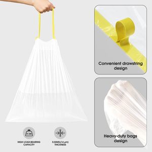 ถุงขยะแบบมีเชือกผูก ถุงพลาสติกสำหรับครัวเรือน ขายส่งจากโรงงาน - Product Image 1