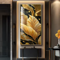 Décoration murale moderne haut de gamme en forme de feuille, art mural tendance, impression numérique, peinture décorative en porcelaine 3D sur papier