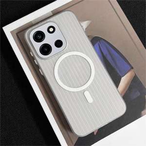 Funda para teléfono OnePlus Turbo6, con rejilla corrugada, magnética, transparente, ultrafina, de cobertura total y anticaídas. - Product Image 5