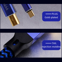 Kabel USB Hifi YYTCG Berkualitas Tinggi Tipe A ke Tipe B Kabel Data Hifi untuk DAC