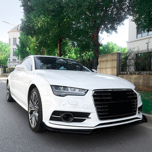 <b>Audi</b> A7 S7 C7 <b>Front</b> <b>Lip</b> <b>Spoiler</b> 2015-2018 S Line Matte Piano Black Carbon Fiber Texture Tuning Style AMP Z - Product Image 1