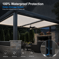 Pergola murale rétractable avec toit en PVC blanc, auvent de terrasse coulissant, couverture de patio