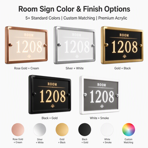 Letrero de Número de Habitación LED Acrílico Oro Rosa con Borde Iluminado, Montaje en Pared, Número Personalizado, Placa para Puerta de Hotel, Pantalla Retroiluminada, Perforación - Product Image 4