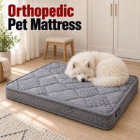 Matelas orthopédique pour chien en gros avec bord supérieur renforcé et surface matelassée texturée grise pour l'approvisionnement des marques d'articles pour animaux de compagnie