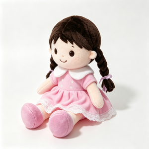 Muñeca de peluche personalizada en pose sentada, peluche para dormir, muñeca de peluche suave y peluda con vestido, muñeca de peluche de alta calidad. - Product Image 1