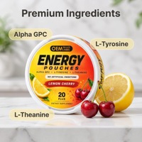 OEM Sachets Énergétiques avec Alpha GPC et L-théanine, Sans Édulcorants Artificiels, Bandes Orales Stimulantes Cérébrales, Marque Privée, Concentration