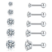 Bijoux fantaisie 316L acier chirurgical Arete oreille Piercing Helix boucles d'oreilles hypoallergénique cubique zircone oreille anneaux CZ boucles d'oreilles