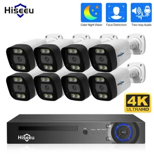 Hiseeu 4K 8-Kanal 8mp Überwachungs kamerasystem Outdoor Home Poe Nvr Kit CCTV IP-Kameras Überwachungs kamerasystem