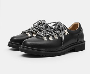 Chaussures de travail décontractées rétro à semelle épaisse sur mesure pour homme, lacets, bout rond, plateforme de 3 cm, chaussures de travail Derby pour homme - Product Image 1