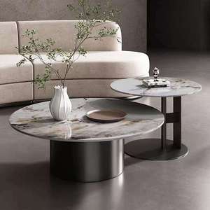 Table basse en dalle de roche de style italien, luxe léger, pour <span class=keywords><strong>la</strong></span> maison, design moderne et minimaliste, ensemble de meubles de salon de petite taille - Product Image 3