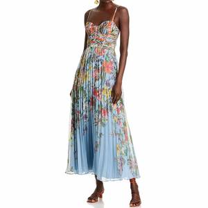 Produttore di <span class=keywords><strong>Abbigliamento</strong></span> Personalizzato Nuovo Abito Lungo Maxi da Donna di Lusso con Ricami in Pizzo Floreale Plissettato - Product Image 3