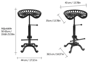 Tabouret de bar en fonte avec structure métallique réglable en hauteur, style industriel antique rustique pour la maison - Product Image 4