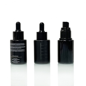 30ml Matte Black Glass Dropper <b>Bottle</b> Beard Oil <b>Bottles</b> 50ml Frost Black Essential Oil <b>Bottle</b> 1oz for Men's Skincare - Product Image 6