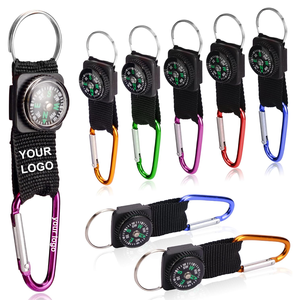 Chất lượng cao la bàn <span class=keywords><strong>Keychain</strong></span> tùy chỉnh Carabiner với Laser khắc logo ngoài trời ngắn Carabiner dây buộc với la bàn - Product Image 1