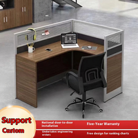 Poste de travail de bureau moderne en bois avec cloison pour 4 à 6 personnes, table de bureau avec 6 panneaux de séparation, garantie de cinq ans