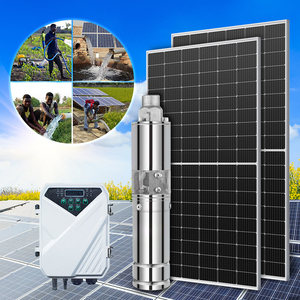Kit de pompe solaire complet avec panneaux, pompe solaire submersible pour puits profond de 80 m de hauteur de refoulement, système de pompe à eau solaire pour l'irrigation 3DPC3.5 - Product Image 1