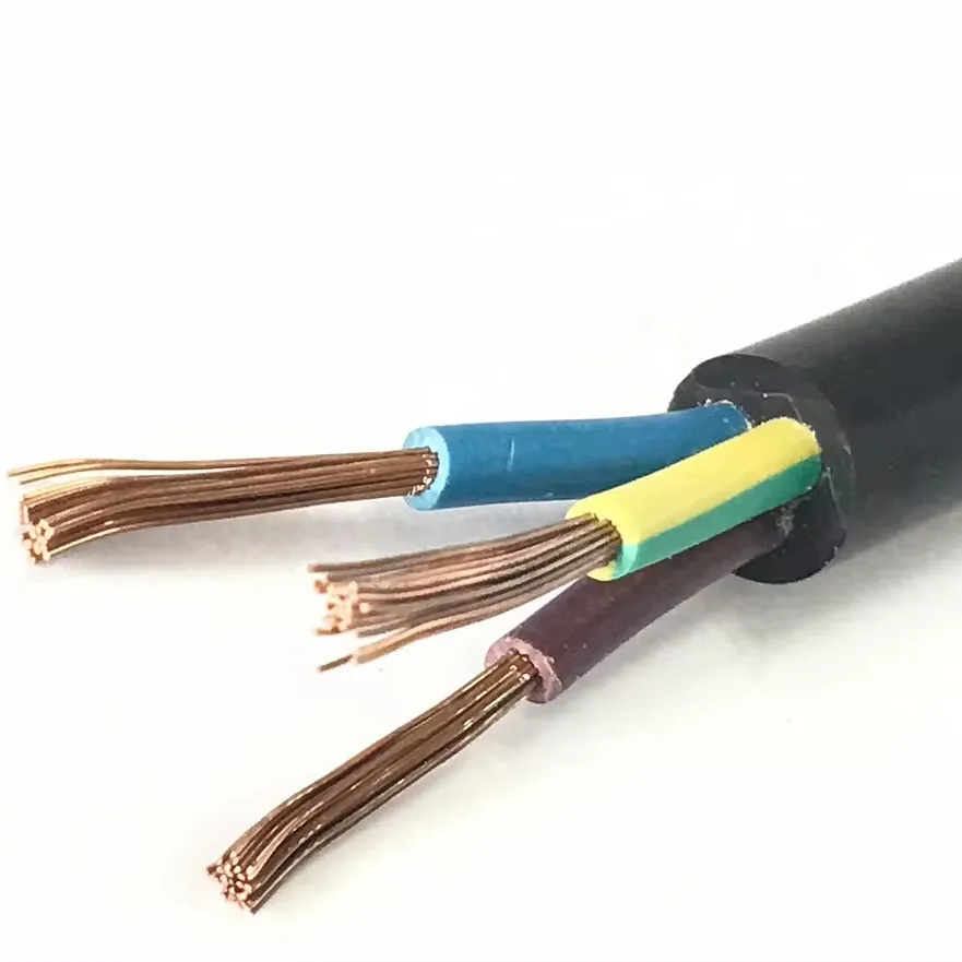 YJ H05VV-F 3*2.5mm2 13AWG 3 core 300V/500V Multi Core Flexible Cable circular shape or flat cable kable Power cable