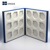 Étui d'échantillon de lunettes de soleil en mousse doublé Eva en cuir PU personnalisé boîte de plateau de lentilles optiques livre d'affichage