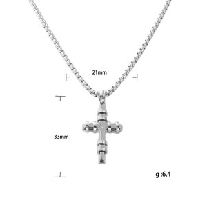 Men's Titanium Steel <b>Cross</b> Pendant Necklace Geometric Design Everyday Wear 12004 - Product Image 4