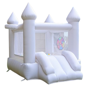 <span class=keywords><strong>Château</strong></span> <span class=keywords><strong>gonflable</strong></span> blanc pour enfants avec petit toboggan, idéal pour les fêtes et les jardins, disponible en plusieurs couleurs - Product Image 2