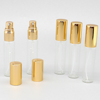 Bouteille distributeur de parfum d'échantillon de bouchon d'or 10ml flacon pulvérisateur en verre de parfum bouteilles distributeur de voyage de parfum