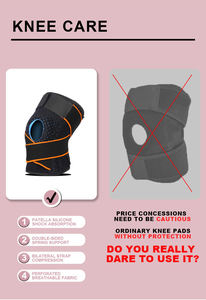 AOFIT Genouillère de sport réglable à séchage rapide en néoprène avec 4 ressorts stabilisateurs et trou pour la rotule, attelle de protection du genou - Product Image 2
