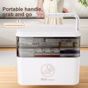 Boîte à médicaments en plastique, pack familial, grande capacité, multi-couches, moderne, écologique, boîte de rangement pour médicaments, trousse de premiers soins - Product Image 4