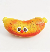 Squishy en forme de saucisse à visage amusant - Jouet anti-stress en mousse PU à récupération lente en forme de jambon, à presser et décompresser