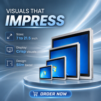 PC de panel LCD de grado de pantalla industrial de 12 "-19" resistente al agua con monitor de Marco abierto táctil general VGAport WIFI y 2 puertos LAN