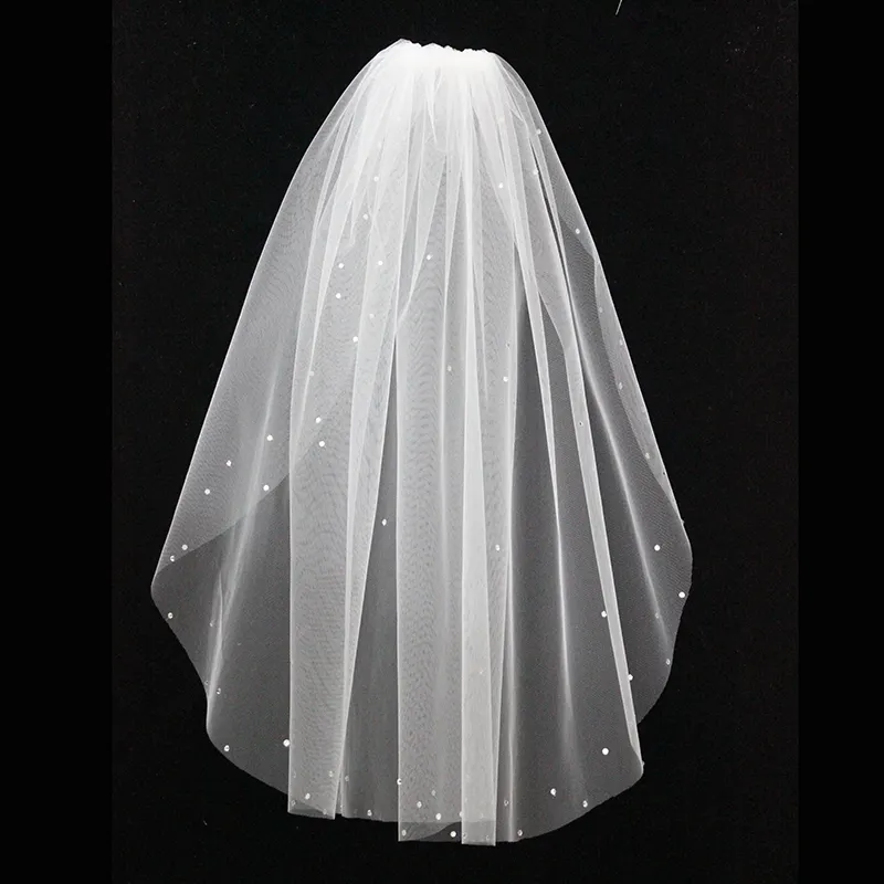 V1408w1-1 مخصص رخيصة إكسسوار زفاف حجاب الزفاف طبقة واحدة