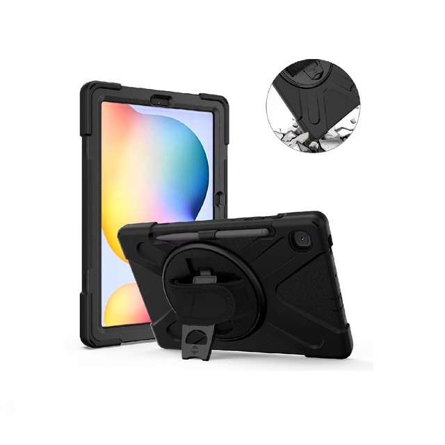 Full-Body Rugged TPU Shockproof Tablet Cover Case Shoulder Strap for Samsung S6 Lite 10.4 2020 SM-P610/P615
