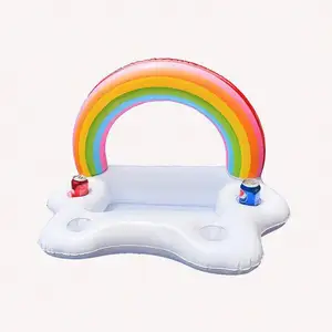 Opblaasbare Cloud En Regenboog Bekerhouder Party Koeler Drank Serveren Bar Pool Float