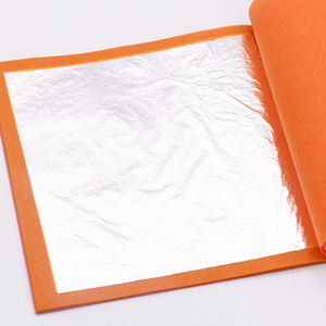 Papel de Plata Comestible 100% Real, 8x8cm, 25 Hojas/Libreta, para Decoración de Alimentos, Repostería, Bebidas y Café - Product Image 3