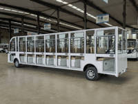 Bus électrique de tourisme RENQI 23 places 72V 200AH 11KW Autonomie 100km pour sites panoramiques, stations balnéaires et parcs d'attractions 28km/h
