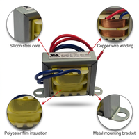 Transformateur de puissance à retour monophasé de haute qualité série EI 110V à 220V 120V à 15V 220V à 24V